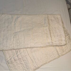 2 cream king size silk blend shams